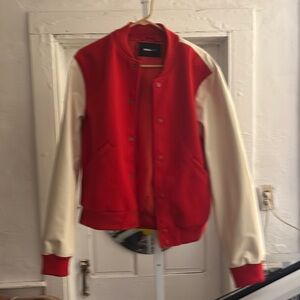 Men’s vegan leather bomber/varsity jacket